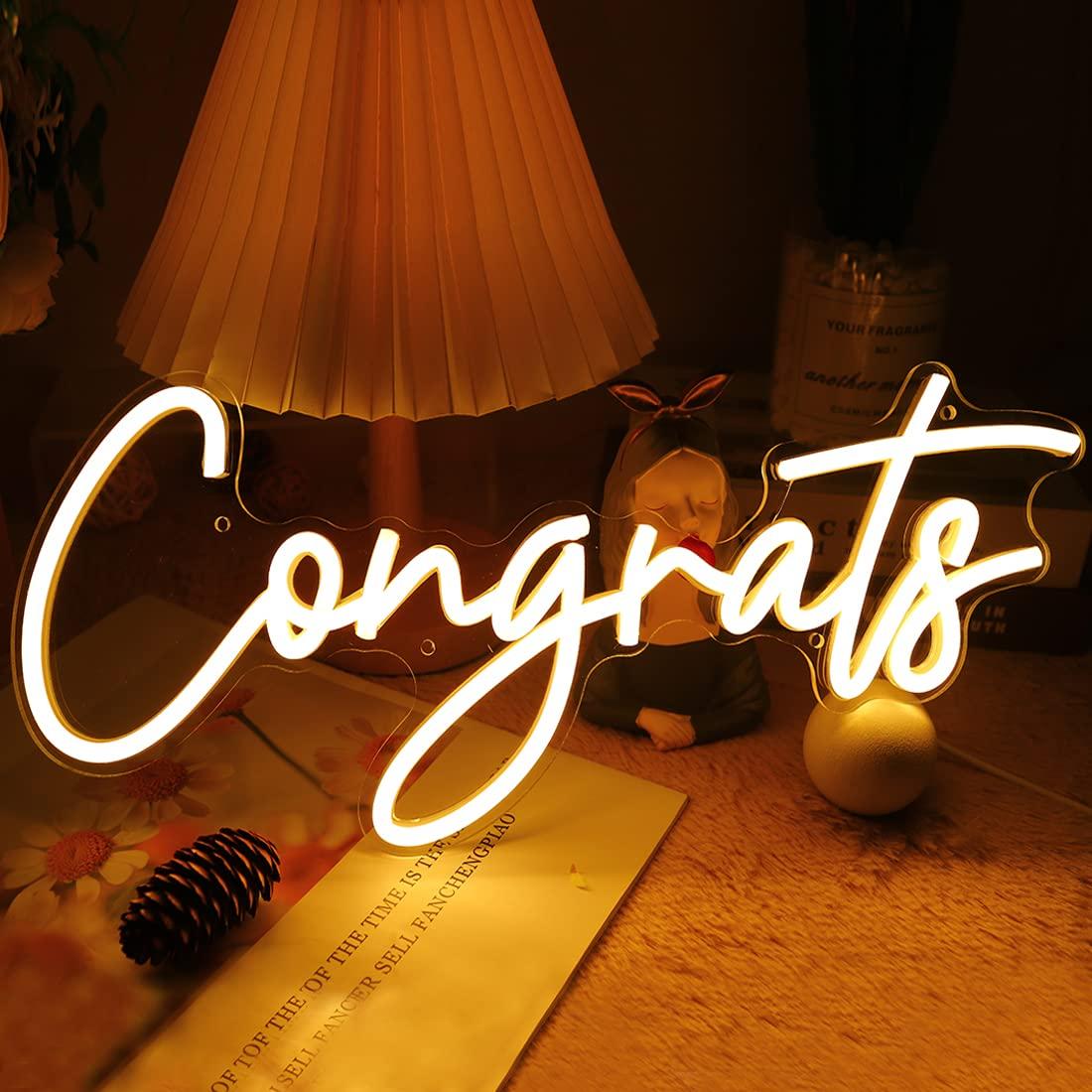 Wedding Lighting And Decor - Glückwunsch-Neonschild USB Dimmbares LED-Licht für Abschlussfeier