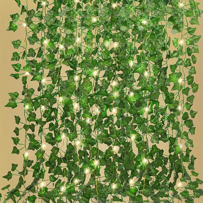 Lighting Decor For Diwali - Grüner Efeu, 210 cm, LED-Lichterkette, Blatt,