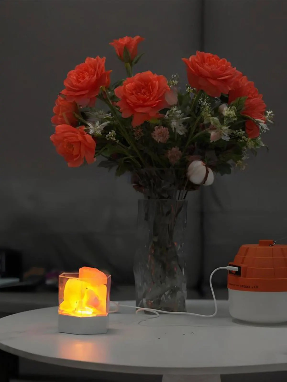 Himalayan Salt Lamp - E5 LED Natürliche Himalaya-Kristallsalzlampe, Steinsalz-Nachtlampe, Tischlampe