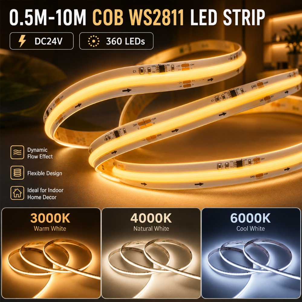 Decor Lighting Address - DC24V WS2811 COB LED-Streifen Adressierbar 0,5M-10M
