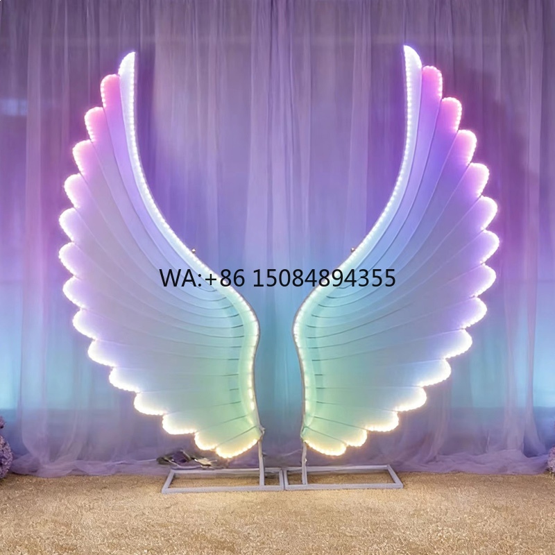 Wedding Lighting And Decor - Leuchtende Engelsflügel Lichtrequisiten Farbige Fantasy LED-Flügel