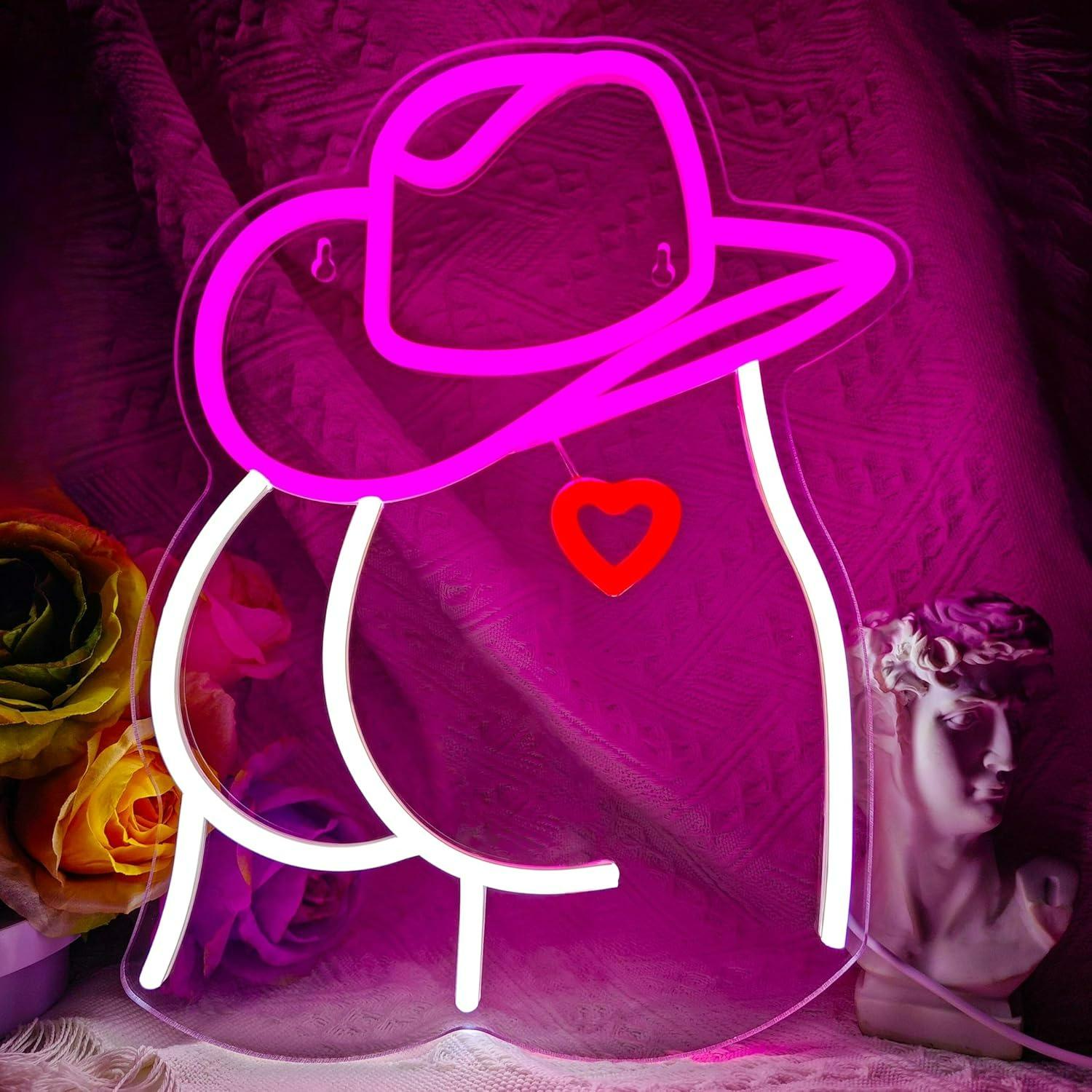 Wedding Lighting And Decor - Cowgirl Neon-Schild Dimmbares LED-Licht für Mädchenzimmer