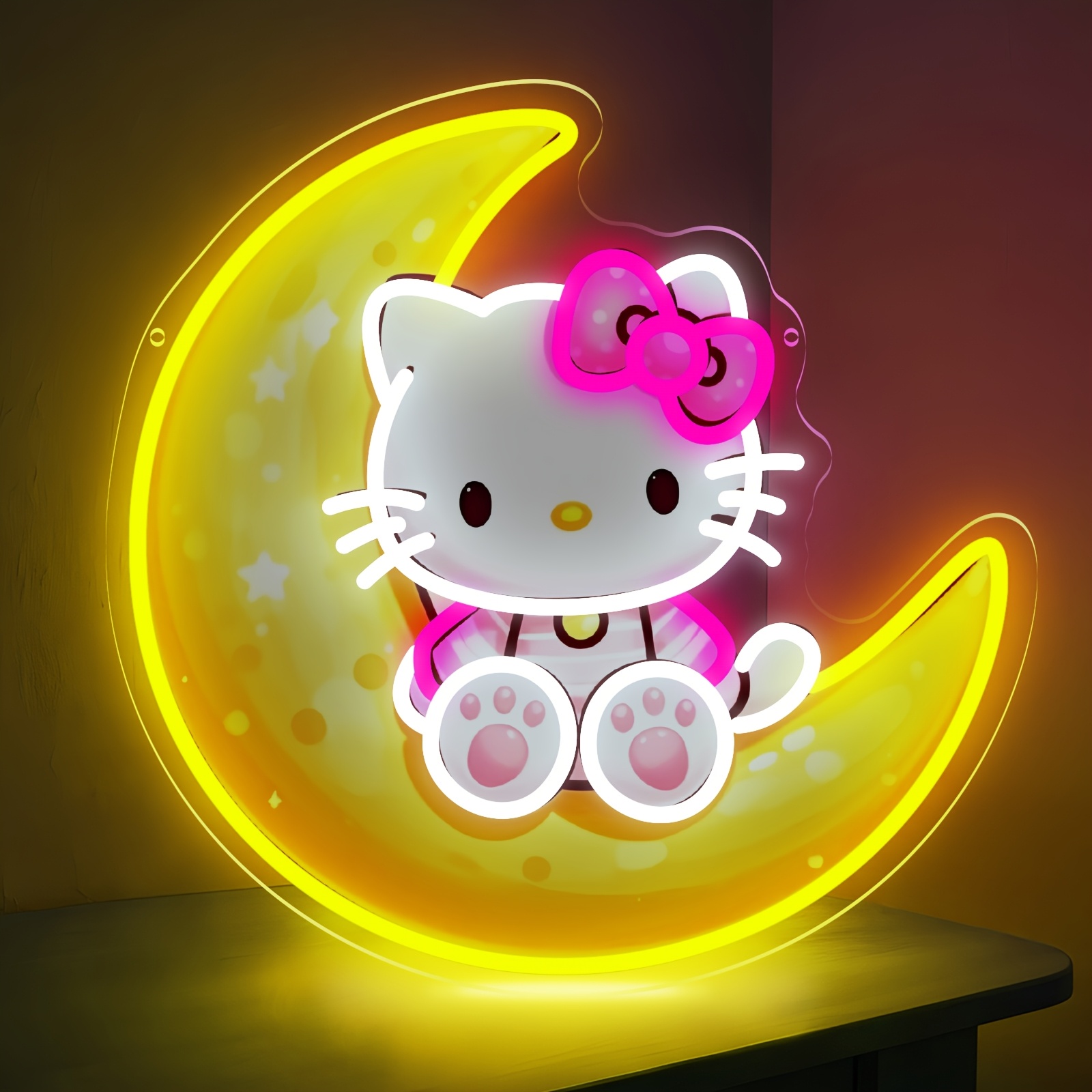 Lighting Decor For Diwali - Hello Kitty auf der Mondkugel, gelbes,