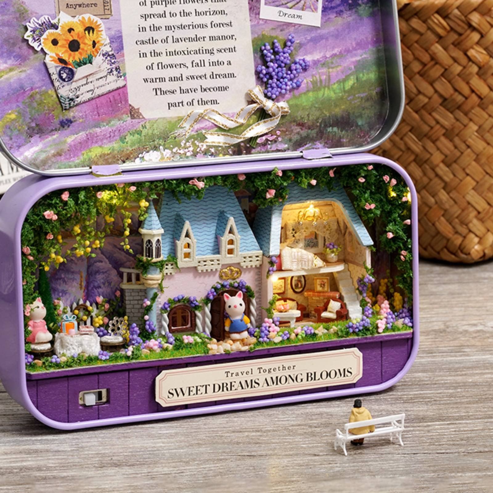 Lighting Home Decor Ideas - Box-Theater-Modell Geschenkidee DIY Puppenhaus-Bausatz Miniatur-Puppenhaus-Dekoration Miniatur-Marktszene
