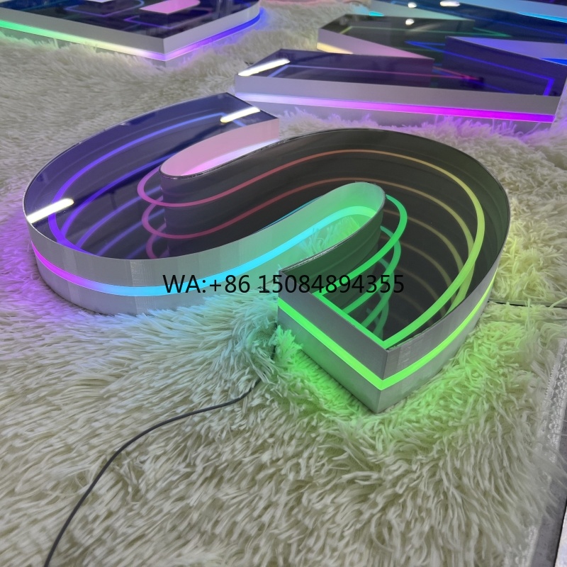 Neon Sign Custom Led - Neon 3D Benutzerdefiniertes RGB-Effekt-Panel LED Infinity-Spiegel