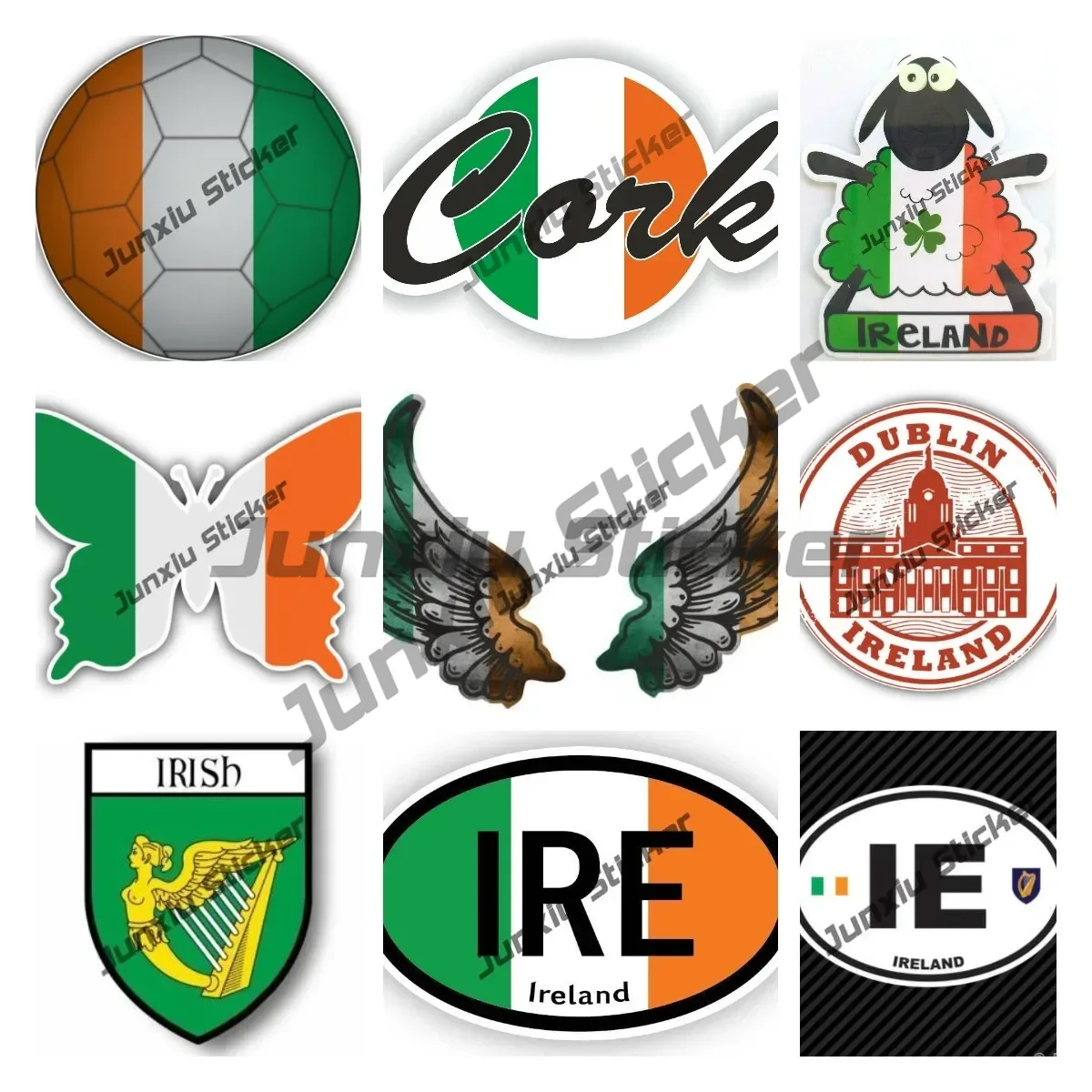 Decor Lighting Ireland - Irland Flagge Flügel Kreative Motorrad Auto