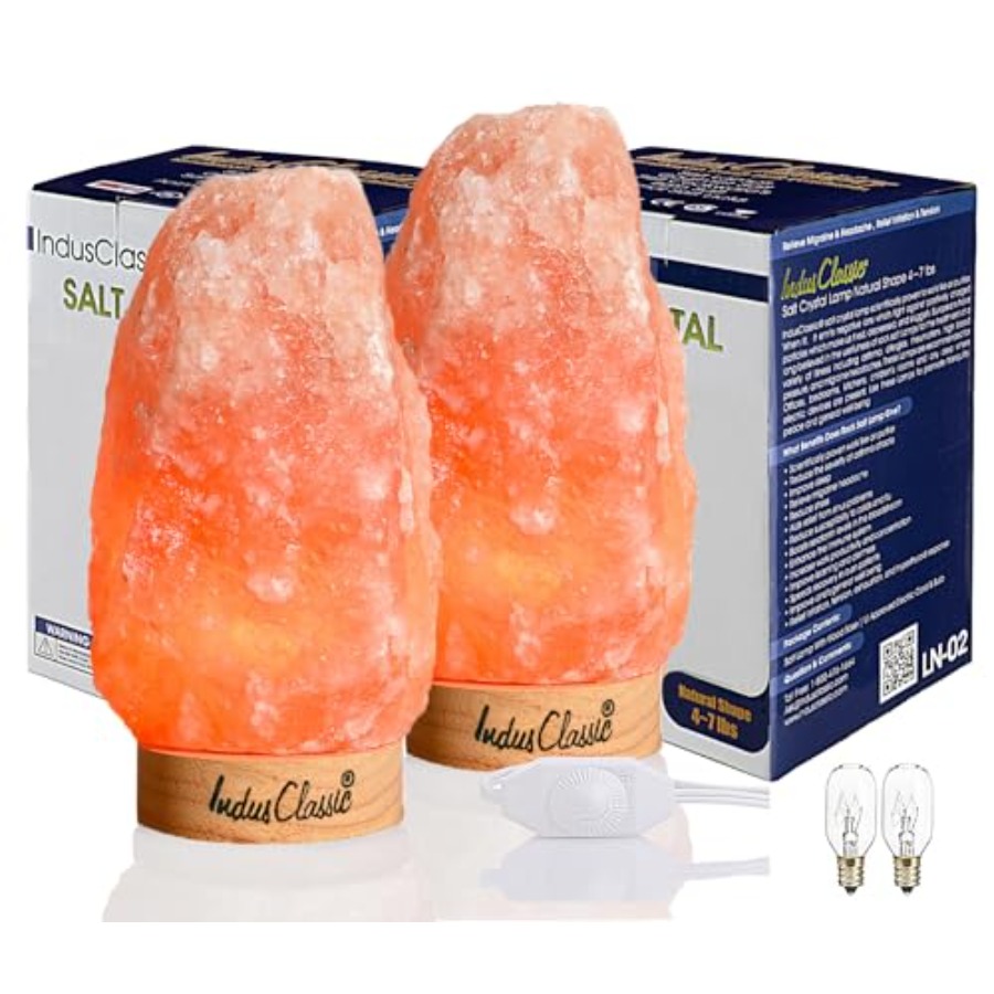 Himalayan Salt Lamp - LN-02 2er-Pack Natürliche Himalaya-Rosa-Kristall-Salzlampe 4~7 lbs