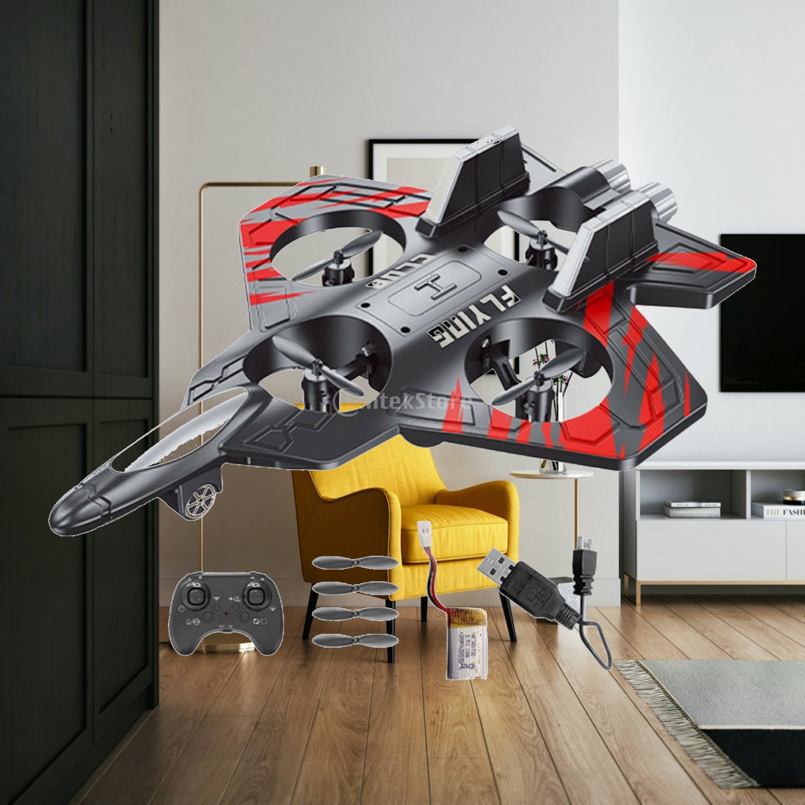 Decor Lighting Returns - Schaumstoff-Ferngesteuertes Flugzeug, leicht, mit Lichtsimulationsdekoration, RC-Flugzeug