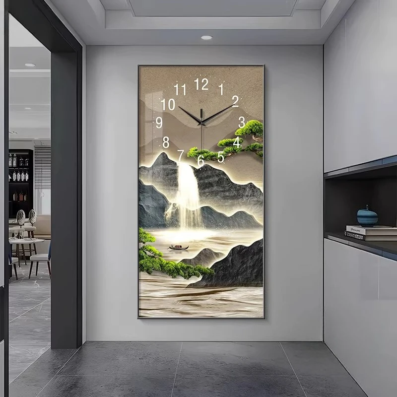 Lighting Home Decor Wall Clocks - Wanduhr zur Raumdekoration, Wohnzimmer-Deko, Luxuriöse Leuchtlampe,