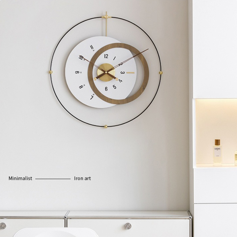 Lighting Home Decor Wall Clocks - Licht Luxus Mehrschichtige Wanduhren Kreisförmige Ring
