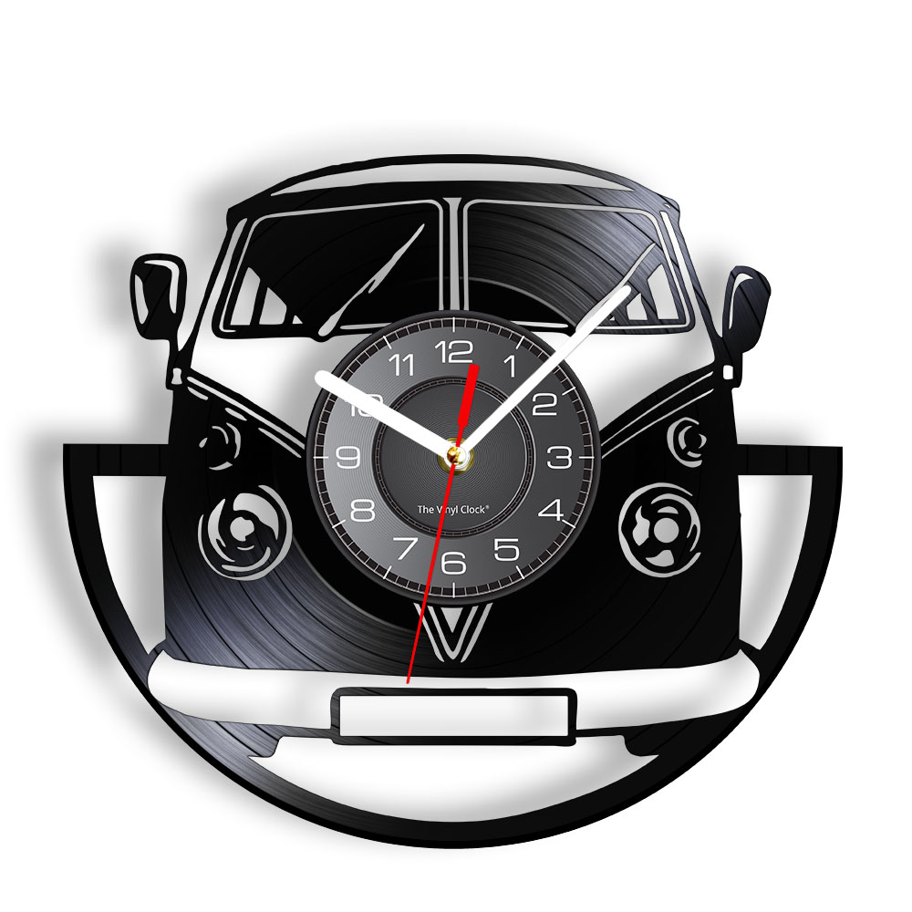 Lighting Home Decor Wall Clocks - Minibus Vintage Schallplatte Wanduhr Van Fahrzeug