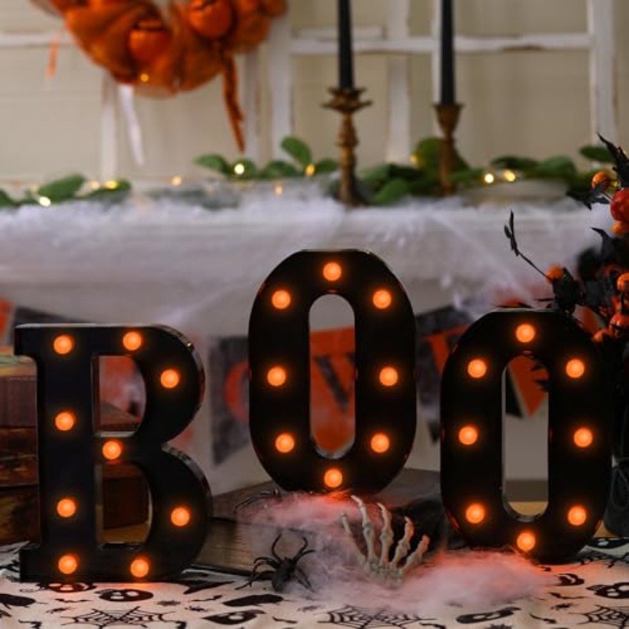 Halloween-Dekorationen - 3 Leu – Light Up Letters Marquee Bewertung und Preis