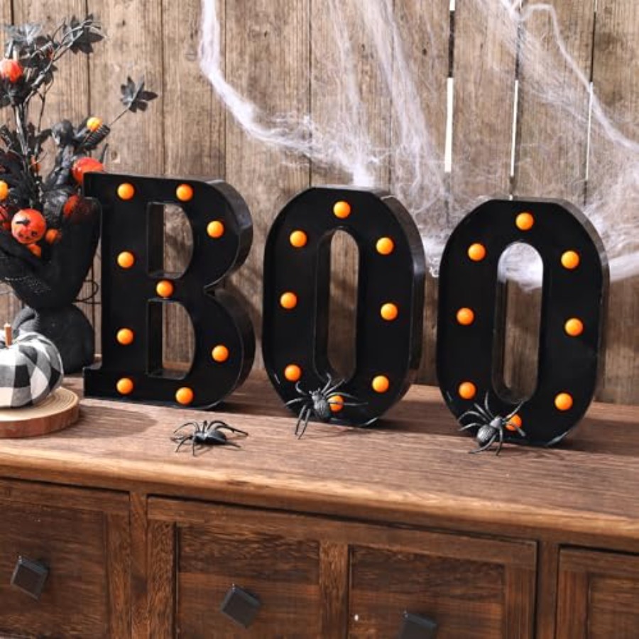 Halloween-Dekorationen - 3 Leu – Light Up Letters Marquee Bewertung und Preis