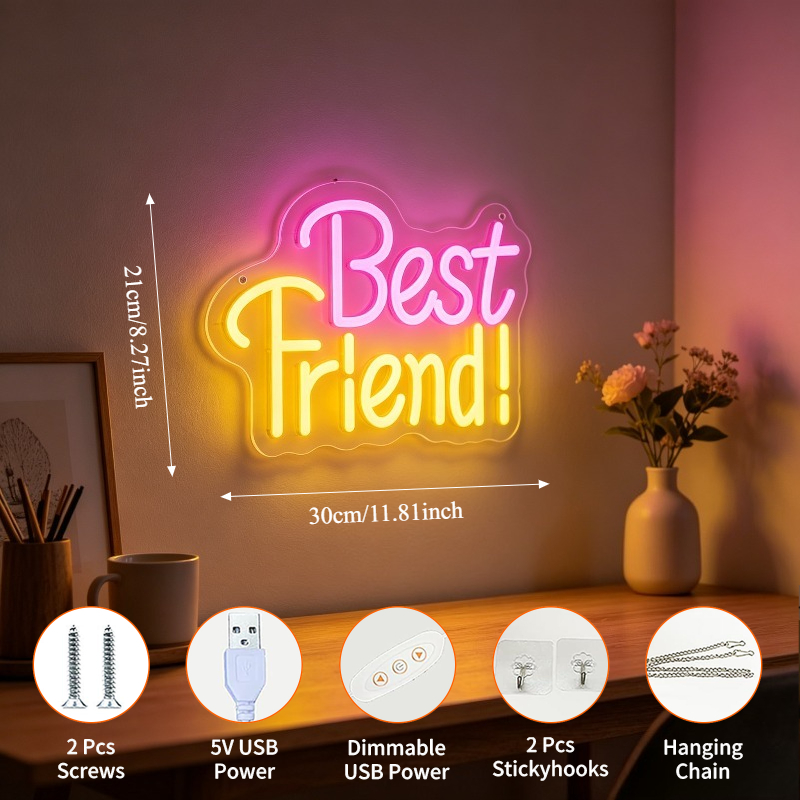 Beste Freundin Neonlicht-Schil – Lighting Home Decor Ideas Bewertung und Preis