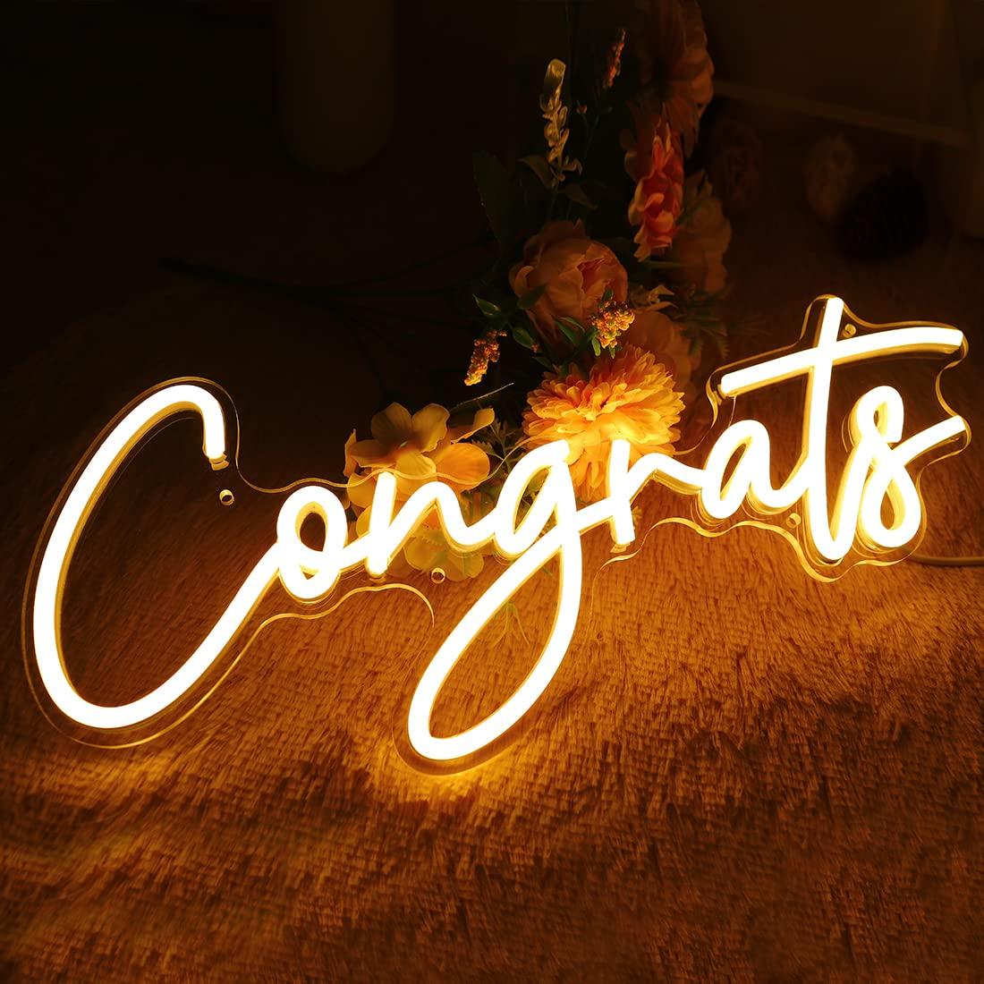 Glückwunsch-Neonschild USB Dim – Wedding Lighting And Decor Bewertung und Preis