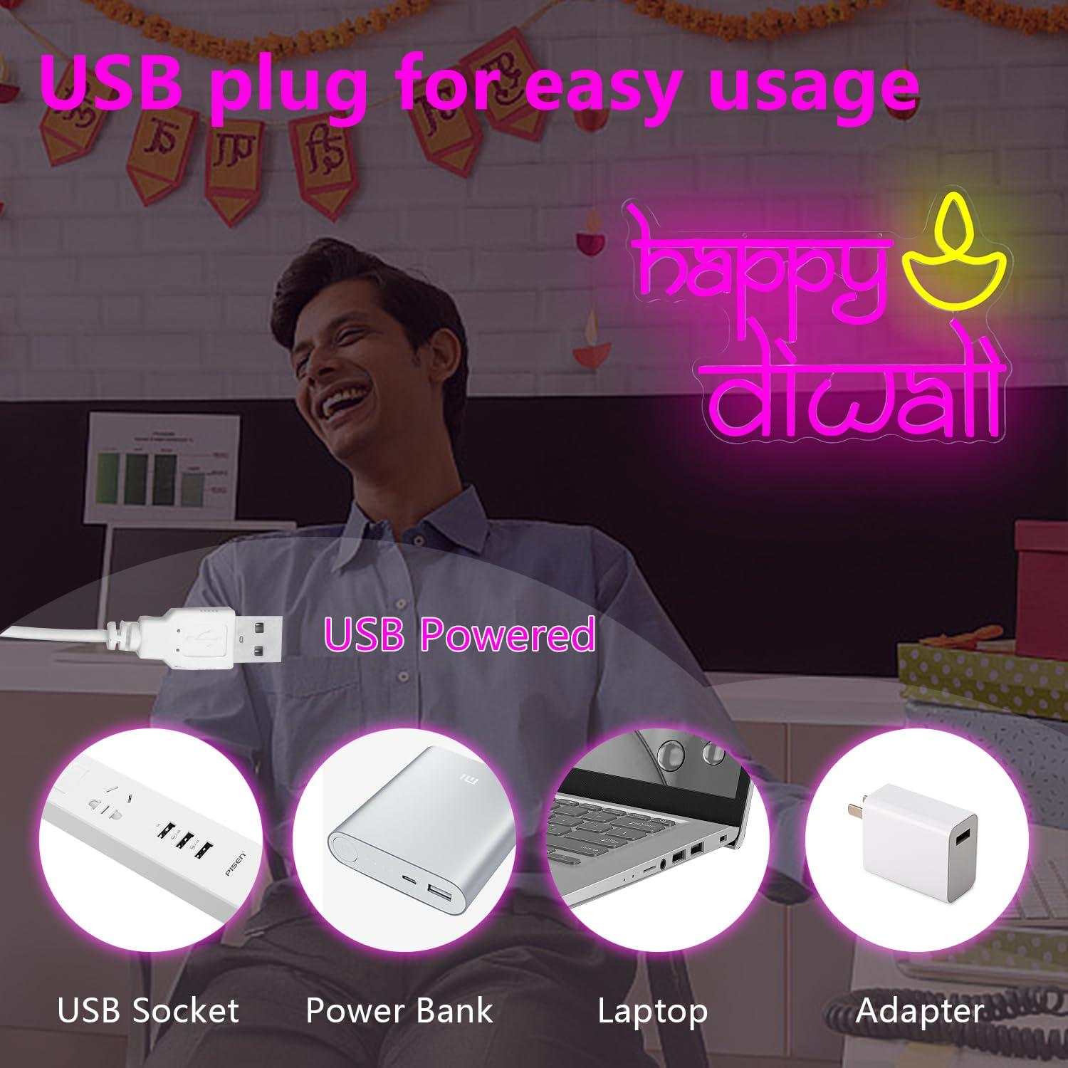 Fröhliches Diwali Neonschild U – Lighting Decoration For Diwali Bewertung und Preis