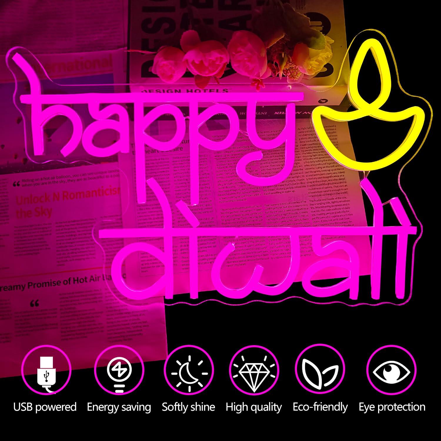 Fröhliches Diwali Neonschild U – Lighting Decoration For Diwali Bewertung und Preis