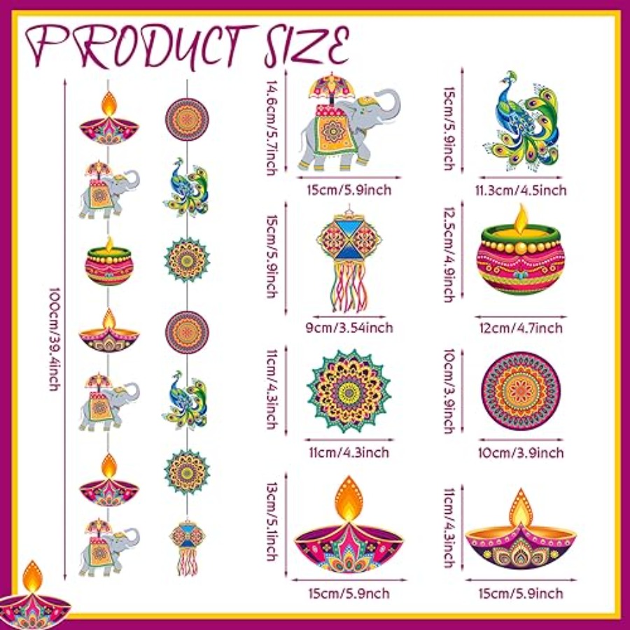 8-teiliges Set Happy Diwali Hä – Lighting Decoration For Diwali Bewertung und Preis