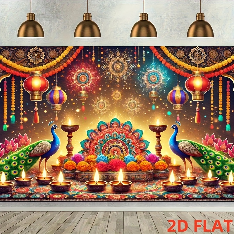 Diwali Pfauen-Laternen-Wandtep – Lighting Decor For Diwali Bewertung und Preis
