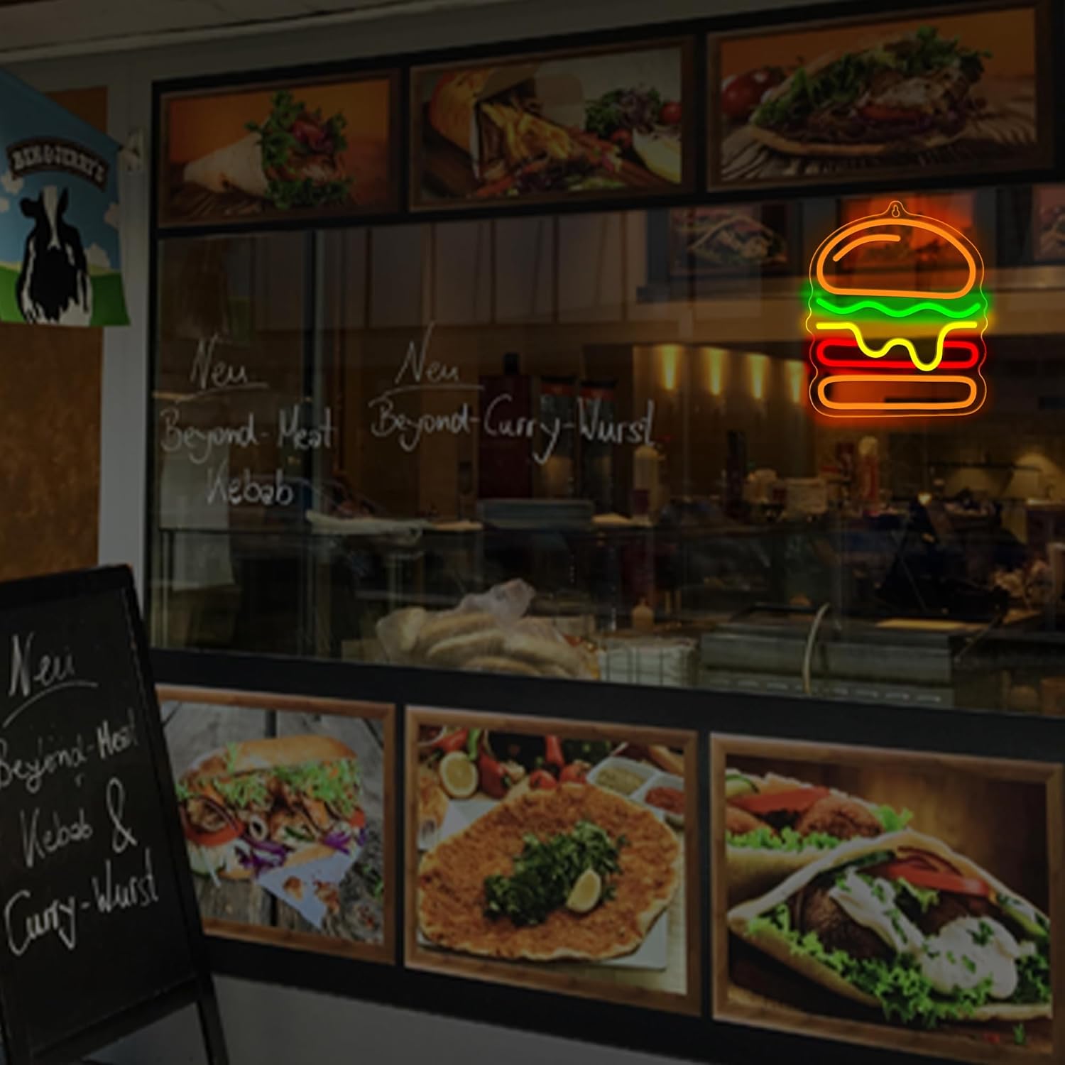 Burger-Neonschild mit mehrlagi – Lighting Home Decor Ideas Bewertung und Preis