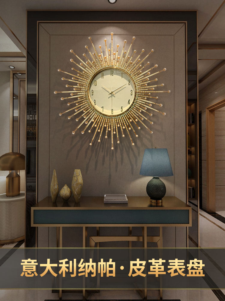 Leichte Luxus-Sonnenwanduhr fü – Lighting Home Decor Wall Clocks Bewertung und Preis