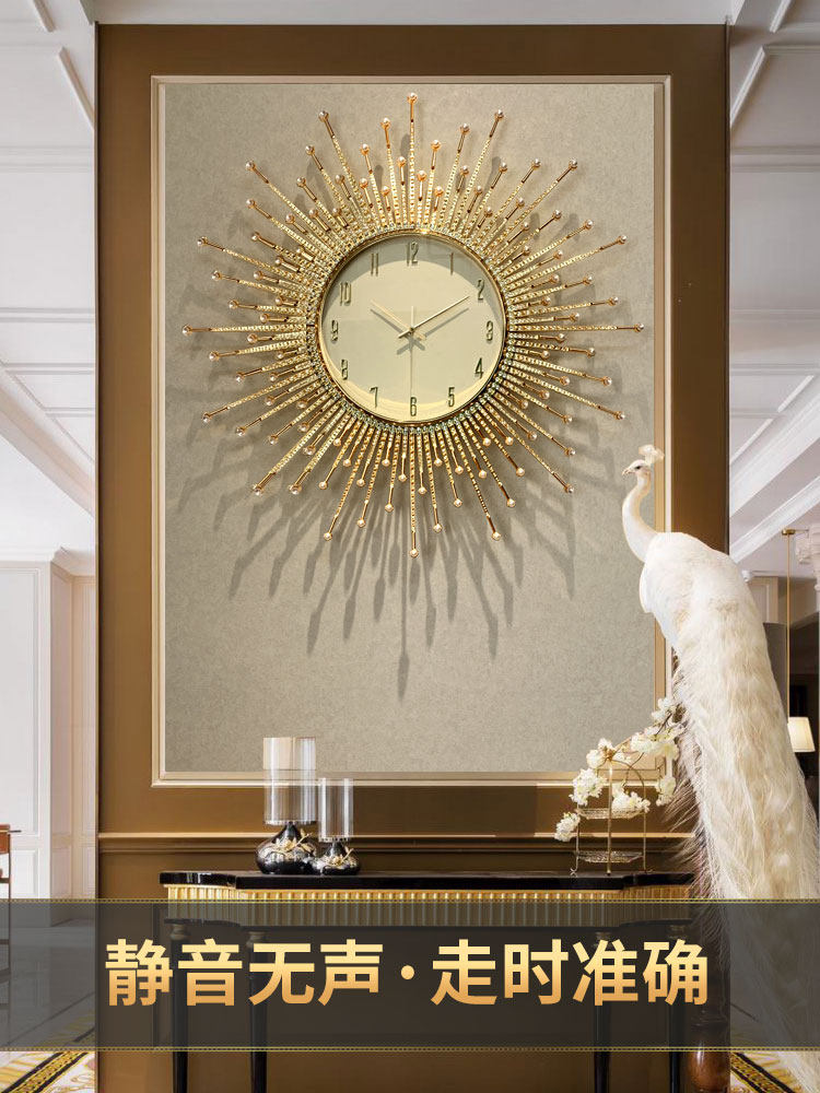 Leichte Luxus-Sonnenwanduhr fü – Lighting Home Decor Wall Clocks Bewertung und Preis