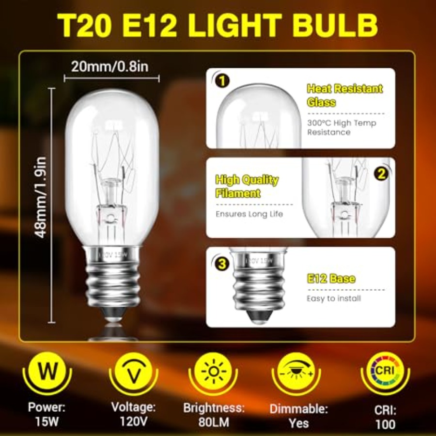 E12 T20 Salzlampen-Glühbirnen  – Himalayan Salt Lamp Bewertung und Preis