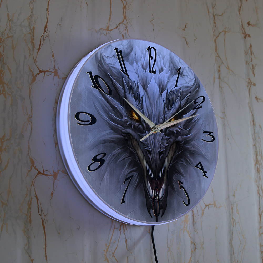Gotische Böse Drachenkopf Leuc – Lighting Home Decor Wall Clocks Bewertung und Preis