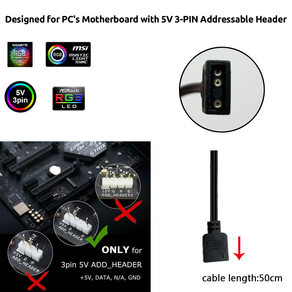 5V ARGB 3-Pin-Anschluss für As – Lighting Decoration Ideas Bewertung und Preis